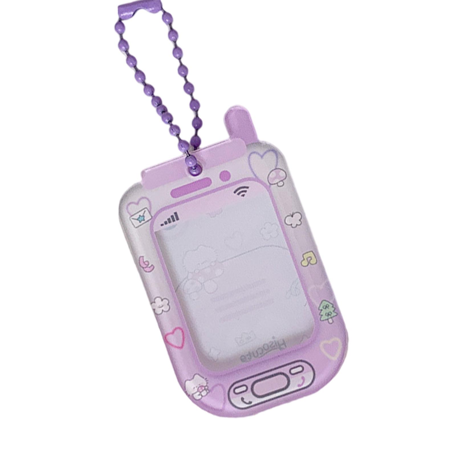 

Cute Cartoon Keychain Card Case Sturdy Hard Plastic Compact Design Keyings For Students And Office Workers фиолетовый