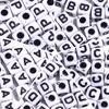 50-100Pcs White Square Acrylic Letter Beads A- Z Cube Loose Spacer Beads Alphabet Beads DIY Bracelet Jewelry Making Accessories