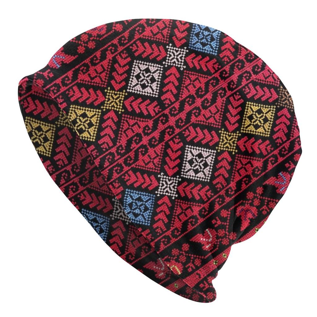 Cool Winter Warm Women Unisex Knitted Hats Adult Unisex Palestinian Embroidery Skullies Beanies Caps Palestine Tatreez Bonnet Hats