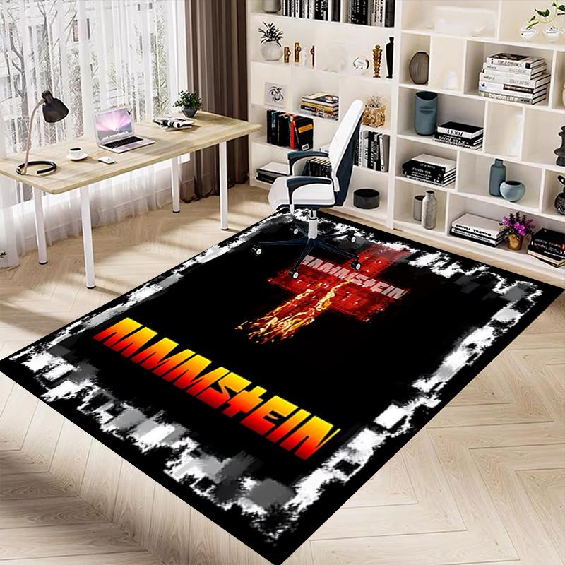 1pc Rammstein Heavy Metal Carpet for Playroom Bedroom Living Room Sofa Home Decor,kids Game Area Rug Non-slip Floor Mat Y730165