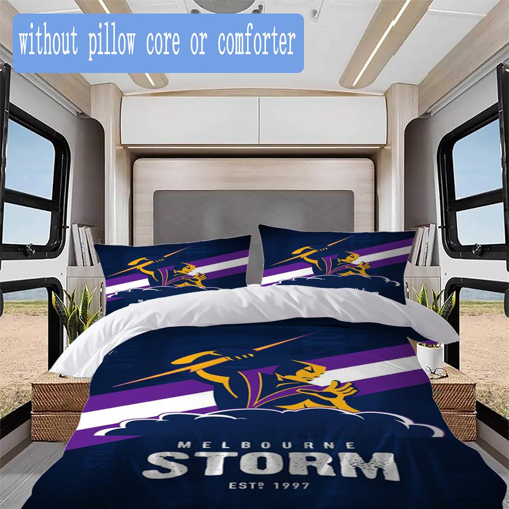 Melbourne Storm Print Pattern Bedding,Quilt Set Quilt Cover Pillowcase Home Birthday Gift (1*duvet Cover+2*pillowcase,without core)ZSJT0917326