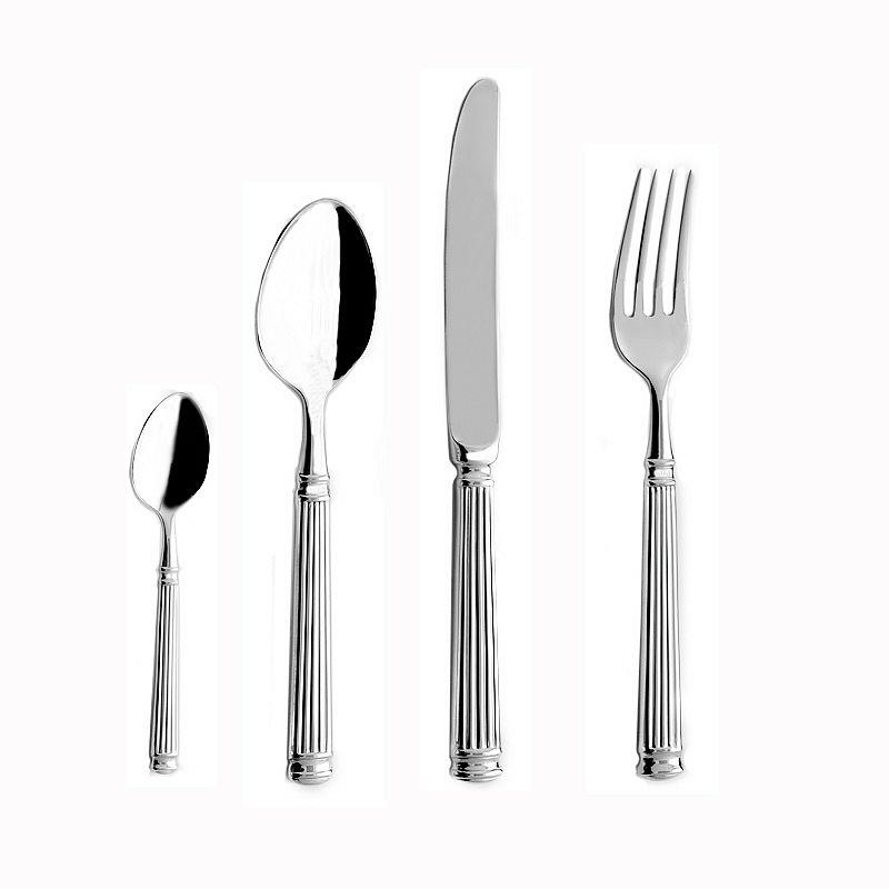 Europe Silver Luxury Fashion Cutlery Set 18/10 Stainless Steel Creativity Gift Roman Column Flatware 304
