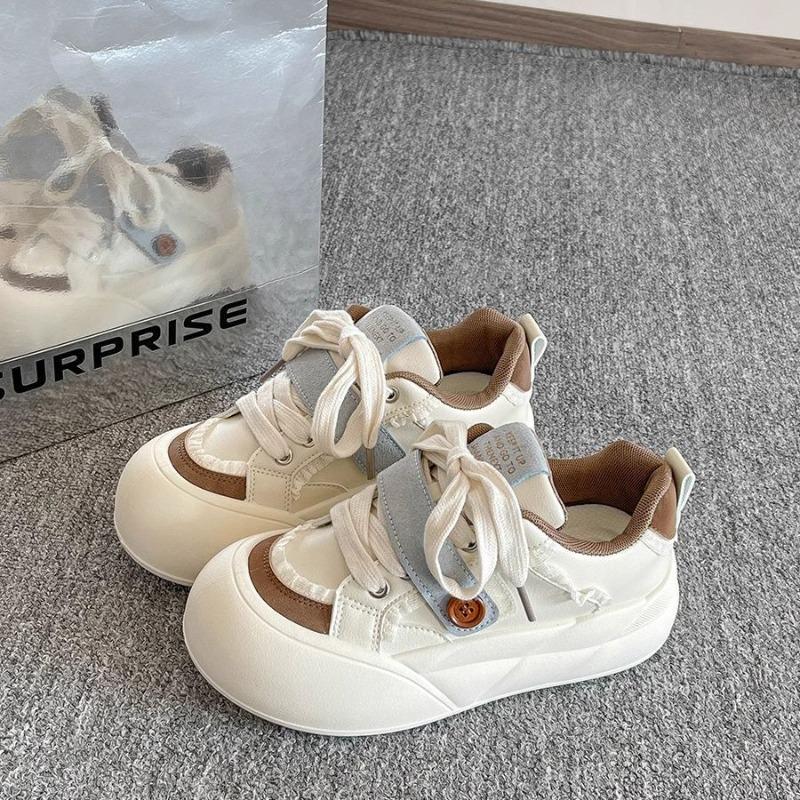 Board shoes women's new spring platform white shoes versatile shoes bread shoes