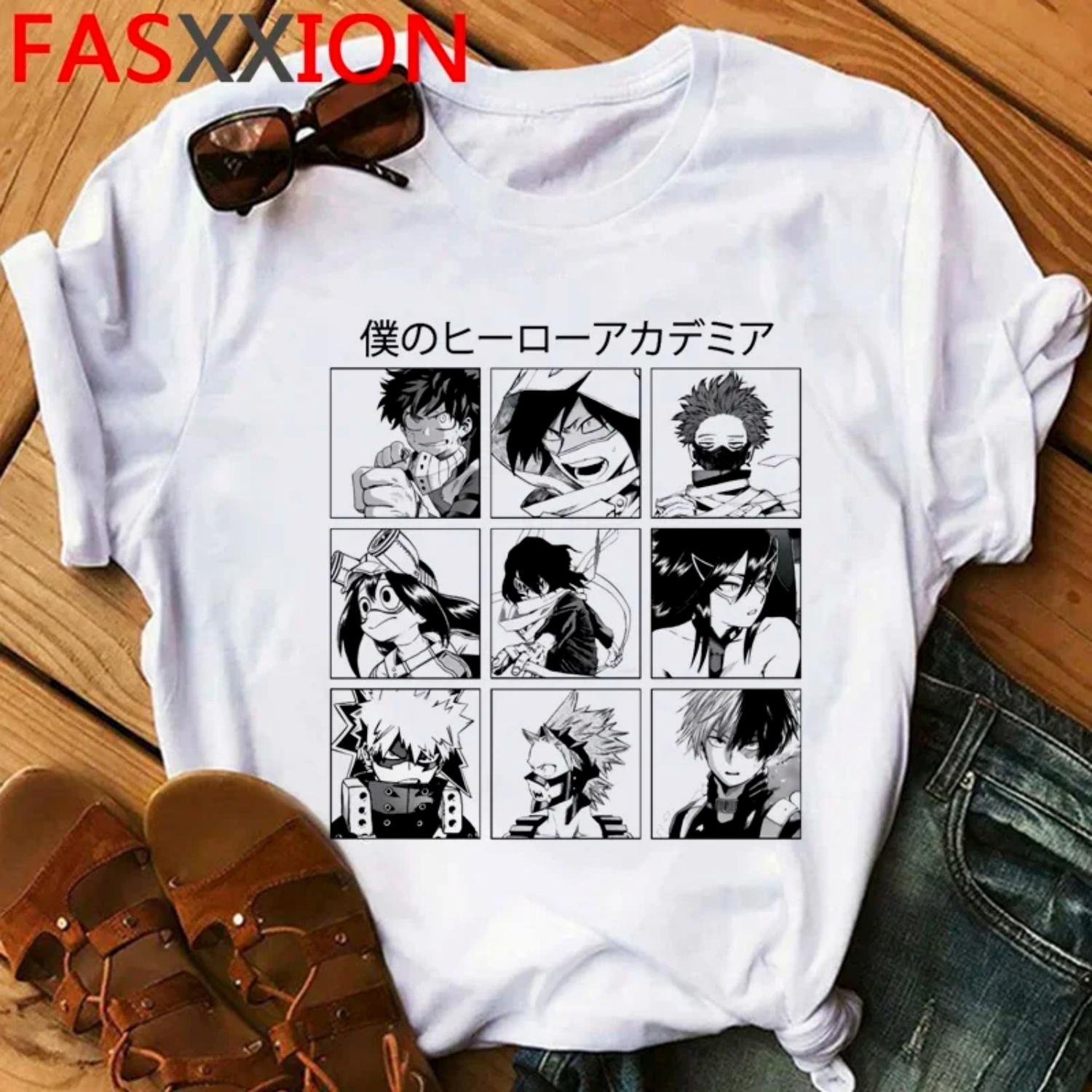 

2026 New My Hero Academia Top Comfortable Tees High Quality Streetwear T Shirt Women Harajuku Kawaii Tumblr Tshirt Vintage XXXXXL чорний