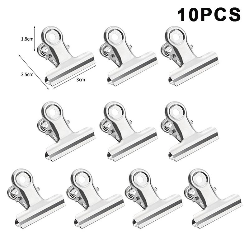 

10 шт. Прочные зажимы из нержавеющей стали для запайки пакетов с едой - Герметичные, многоразовые, универсальные зажимы для кухни, офиса, школы A1