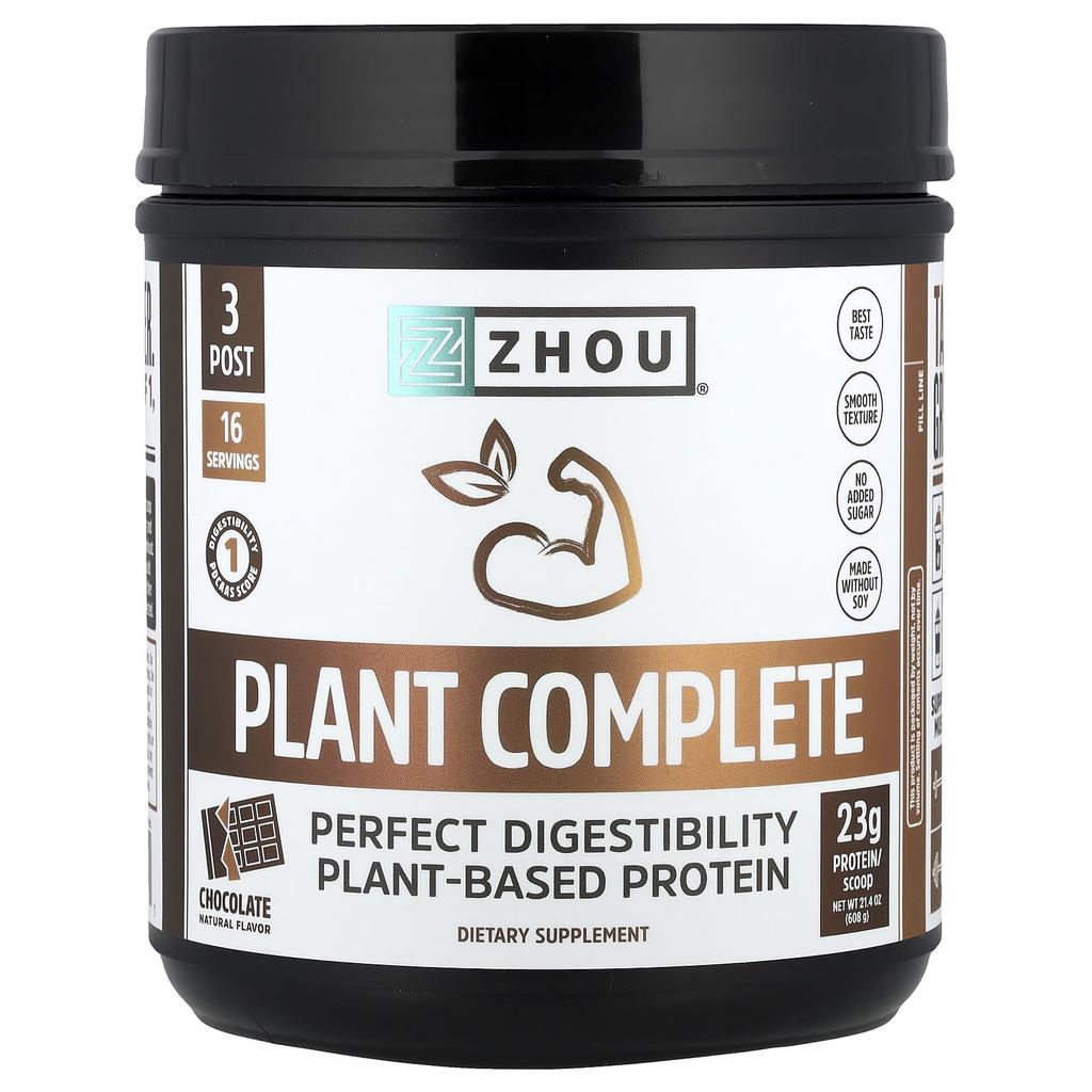 Plant Complete, Perfect Digestibility, Plant Protein, Chocolate Flavor, 608G(21.4Oz)