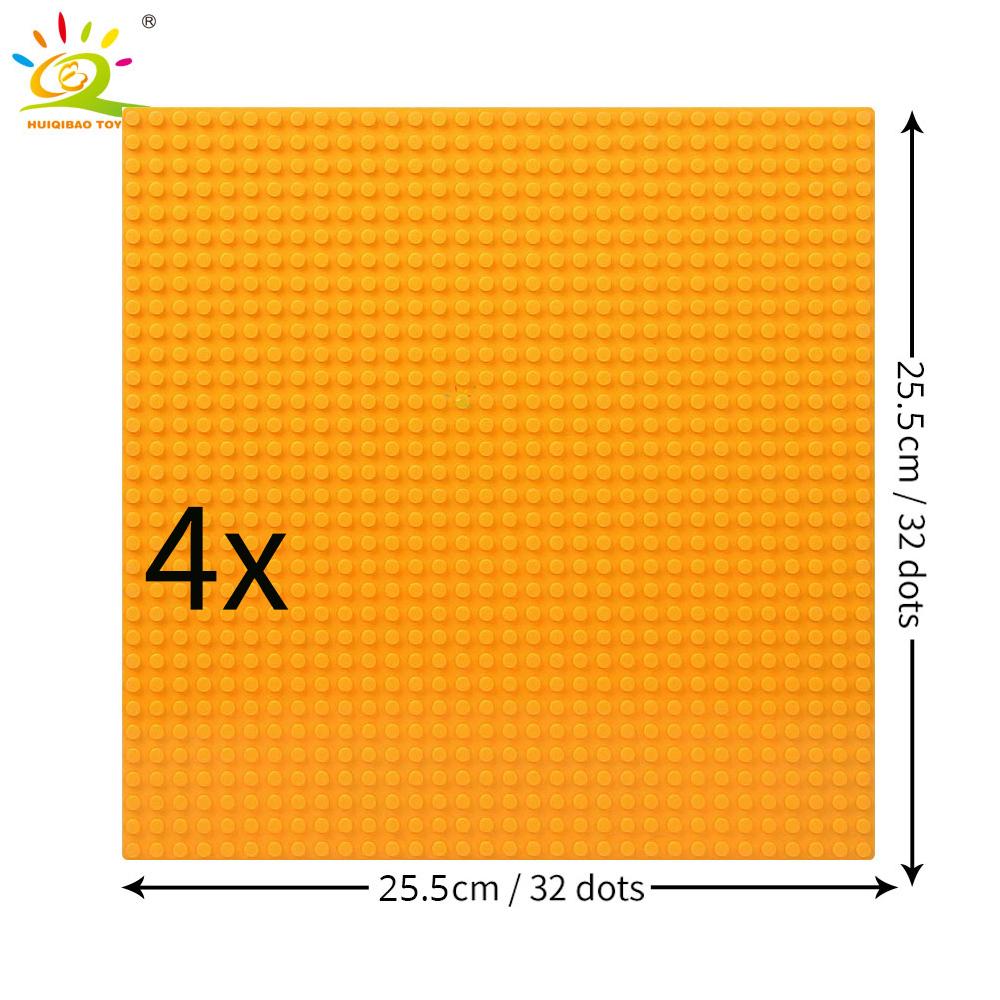 Non-Toxic 4Pcs Classic Base Plates Blocks 32X32 Dots Building Baseplates Bricks Assembly City Moc Friends City Construction Toys