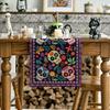 Mexican Day of The Dead Sugar Skull Linen Table Runner Tabletop Decor Dia De Los Muertos Kitchen Dining Table Runner Party Decor