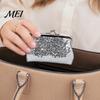 Lipstick And Coin Holder Women Purse, with Metal Hinge Kiss-lock Design, Lightweight Portable Sparkly Small Purse Mini Wallet, Sequined Glitter