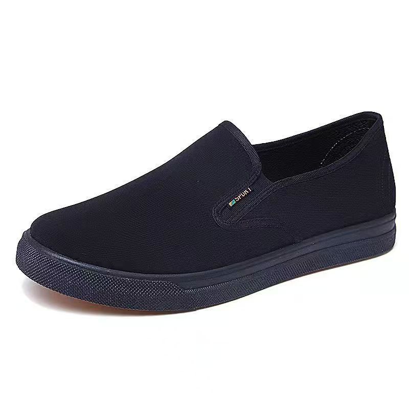 ******* Cloth Shoes ****** and Summer Men's S**t-soled Breathable Old Round Head Casual Shoes One-pedal Flat-soled Work Shoes