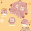 Umeloeo Mittens with Bear Cute and Thick Knit Gloves for Fall and Perfect for Snow Cold and Windproof and Elementary Ages Ages Kids' Five-Finger