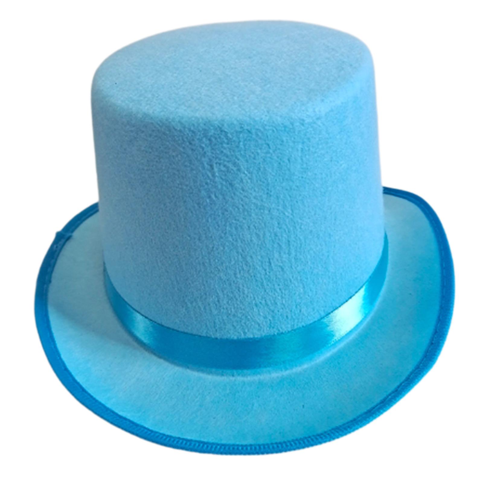 Cappello Derby Monocolore Cappello da Mago per Carnevali Cappello da Gentleman Accessori per Costumi da Festa Taglia Unica Adatto alla Maggior Parte di Adulti e Adolescenti colore azzurro