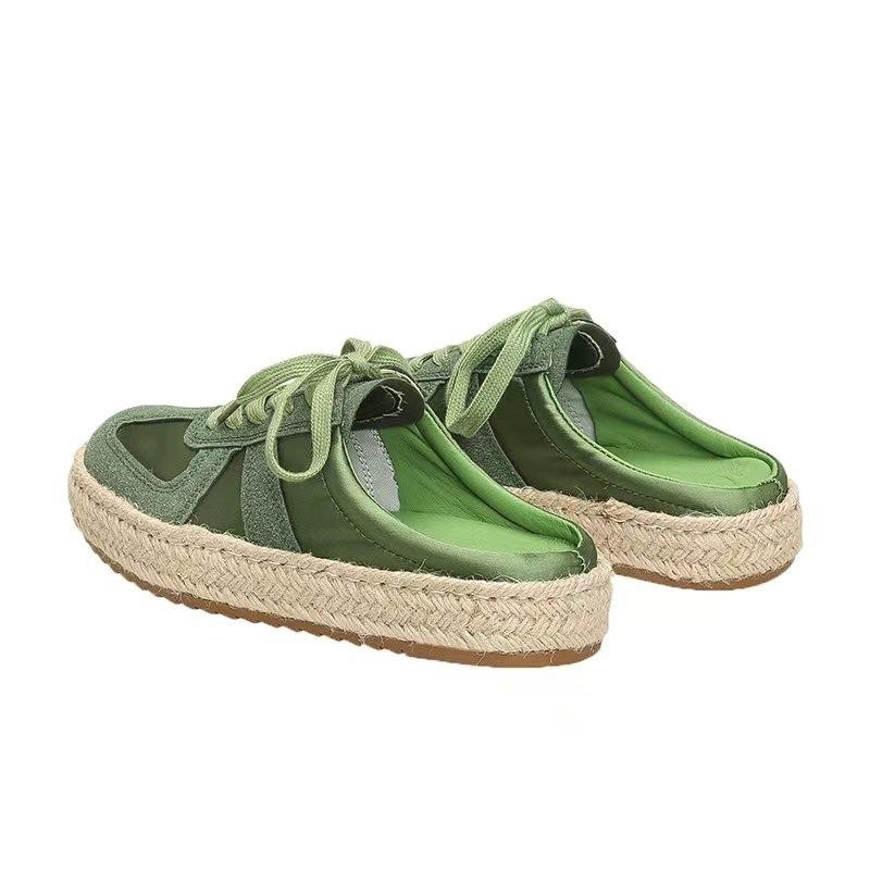 

Flat-bottomed bag head slippers women s 2025 summer new fashion casual cool slippers fisherman shoes single shoes lazy shoes 35 зелёный