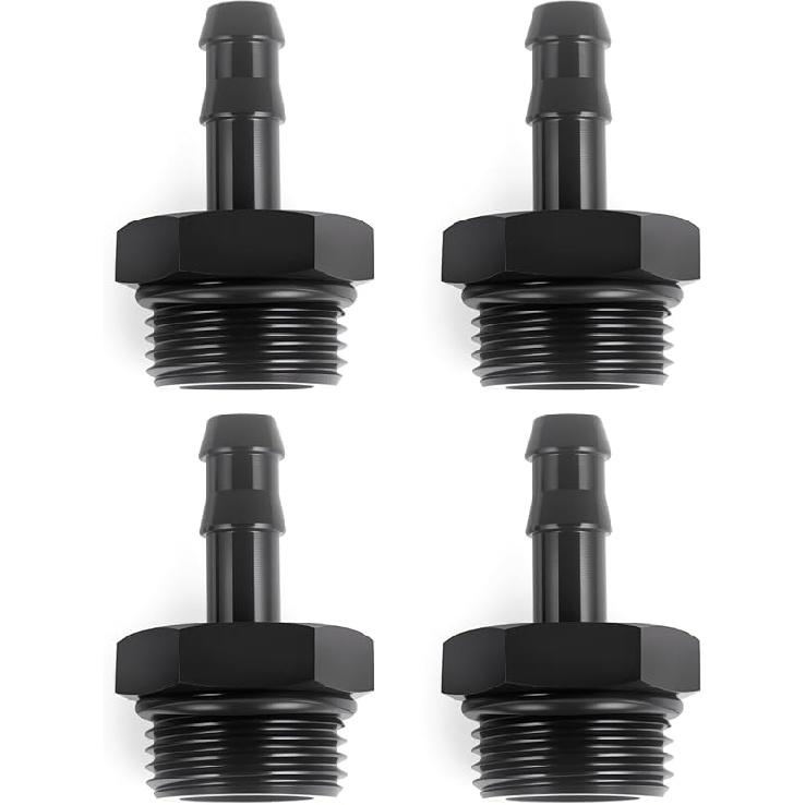 6AN ORB Male To 3/8" Hose Barb Straight Fitting Adapter Aluminum 4PCS