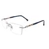 RSINC RimLess frame/eyeglass/Spectacle, Metal For Men And Women, Play Silver Gold Black 3120 53-18-145 (IB-2) M1 Play Silver Black 3120 | IB 2