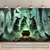 1 piece of 2D background fabric, witch's mysterious spellcasting polyester background banner for night in the forest.zyc