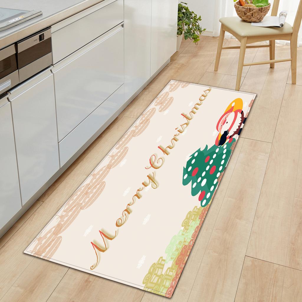 Christmas Household Bathroom Absorbent Non-Slip Mat Living Room Kitchen Sand Carpet Doormat Long Floor Mat