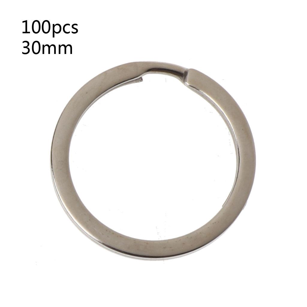 100 Pieces/Set Simple Unisex for Key Holder Metal Round Flat Keyring 25/28/30/35
