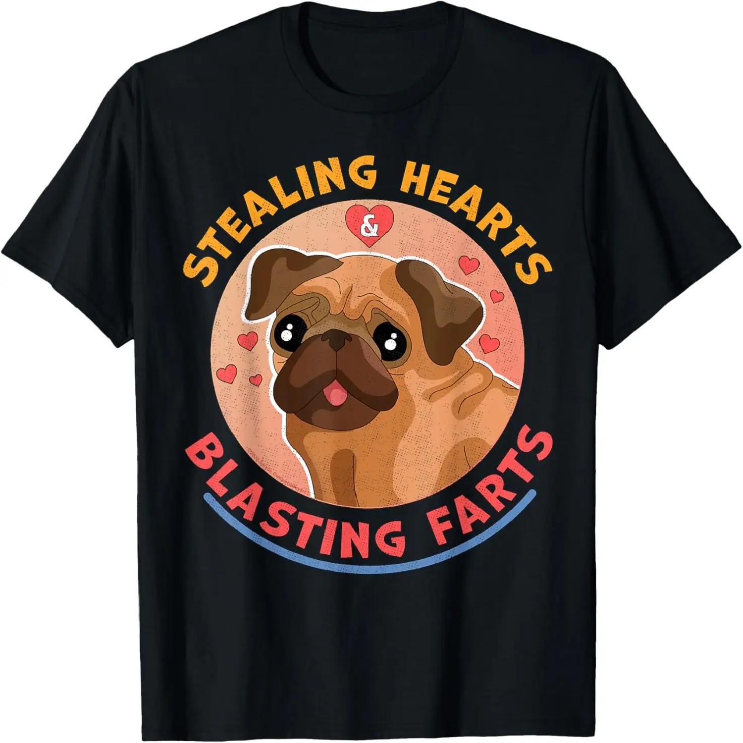 

Stealing Hearts And Blasting Farts Dog Pug Valentine s Day T-Shirt S чёрный