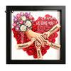 Affichage Photo de Chambre Personnalisé Maman Je T'aime Boîte à Ombre Fleurie Cadre Personnalisé Noms Mains Tenant les Mains Décor Mural de Salon Cadeaux pour Maman