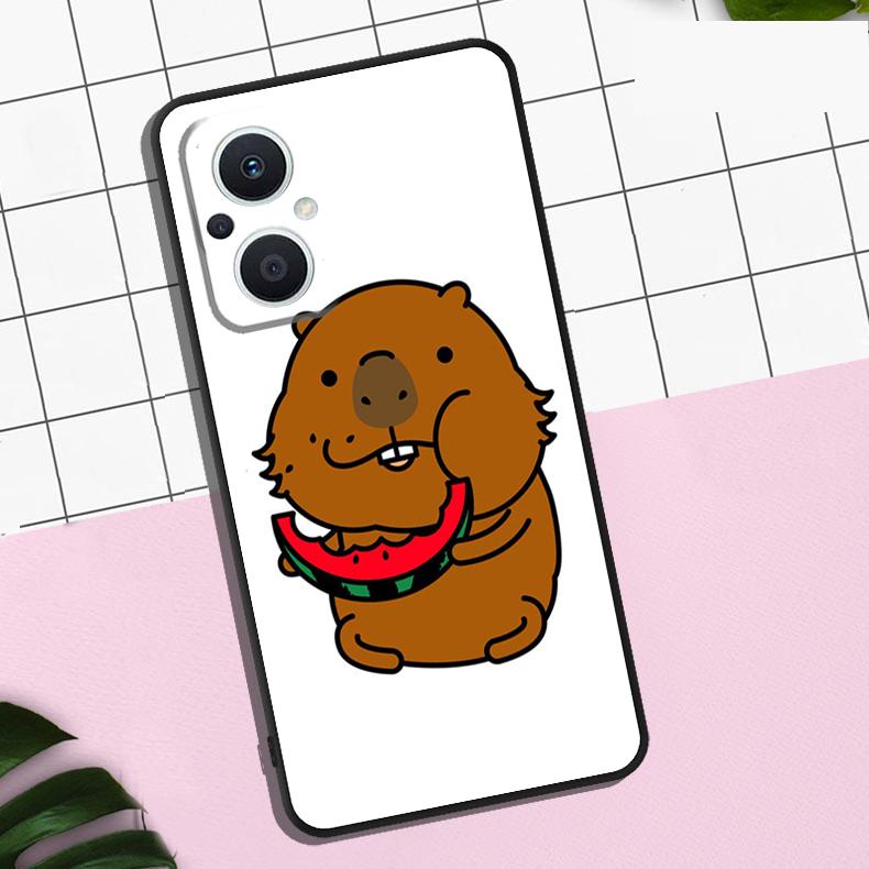Cute Cartoon Capybara Case For OPPO Reno 13F 13 12 12F 11 11F 8T 7 8 10 Pro OPPO Find X8 Pro X6 X3 X5 Lite Cover