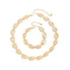 Ingemark Creative Unique Gold Color Metal Necklace Bracelet Set Women Minimalist Style Geometric Statement Fashion Jewelry Gift