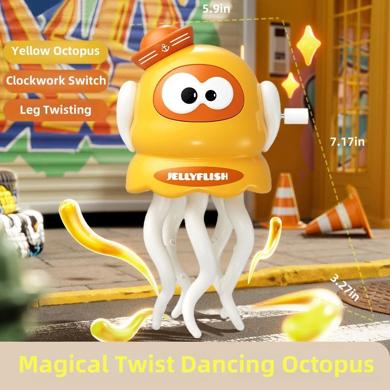 

Заводной Волшебный Твист Танцующий Осьминог Веселый Трюк Креативная Игрушка для Снятия Стресса Автоматический Датчик Обнаружения Препятствий Игрушка Детский Подарок светло-желтого