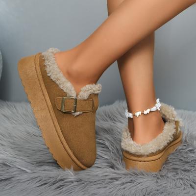 Neue Luxus Winter Damen Boken Schuhe Plüsch Mode Retro Bean Schuhe Baumwolle Damen Flache Sohle Hausschuhe Plateau Damen Stiefel