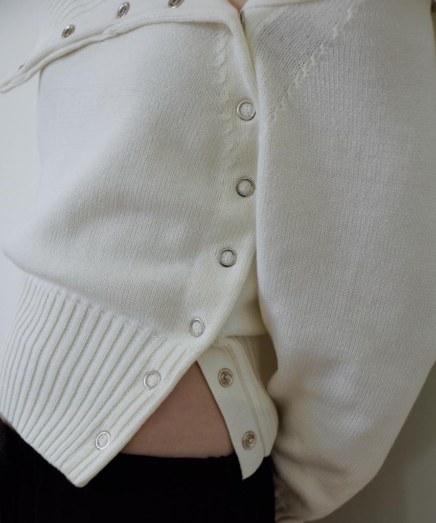 Rosefranz Fold Off Shoulder Knit [Ivory]