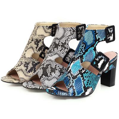 Summer Shoes Woman 2025 New Women's Sandals Fashion Serpentine High Heel Sandals Rome Sexy Square Heeled Hollow Sandales WSH3895