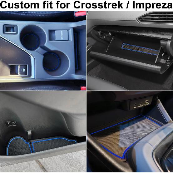 Center Console Liner For Subaru Crosstrek Accessories 2024 2025 2026, For Impreza Cup Holder Mat, Coaster Trim, Non-Slip Dust Interior, Door Slot