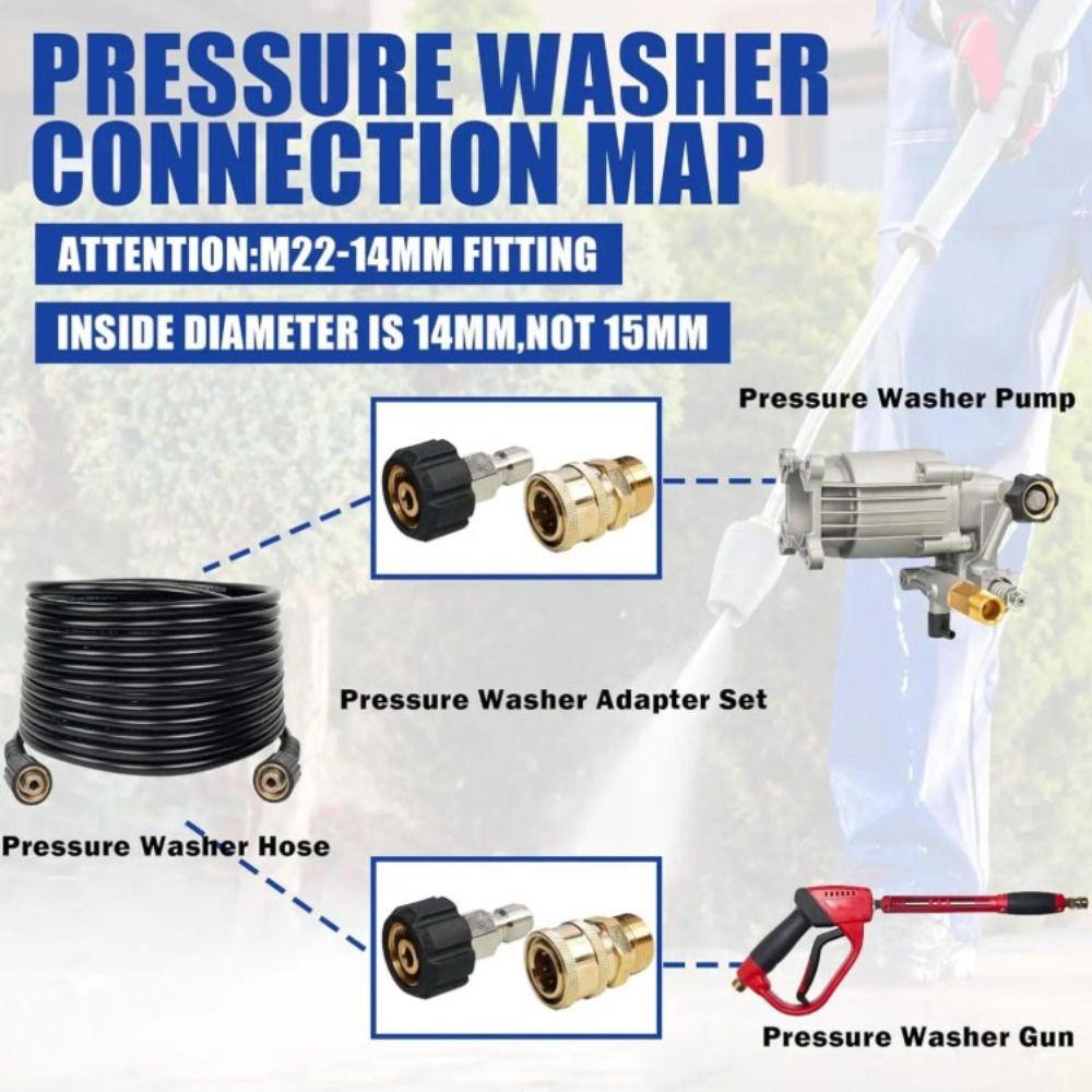 2pcs Quick Connection Pressure Washer Adapter Set Pressure Washer Connector  High Pressure Washer