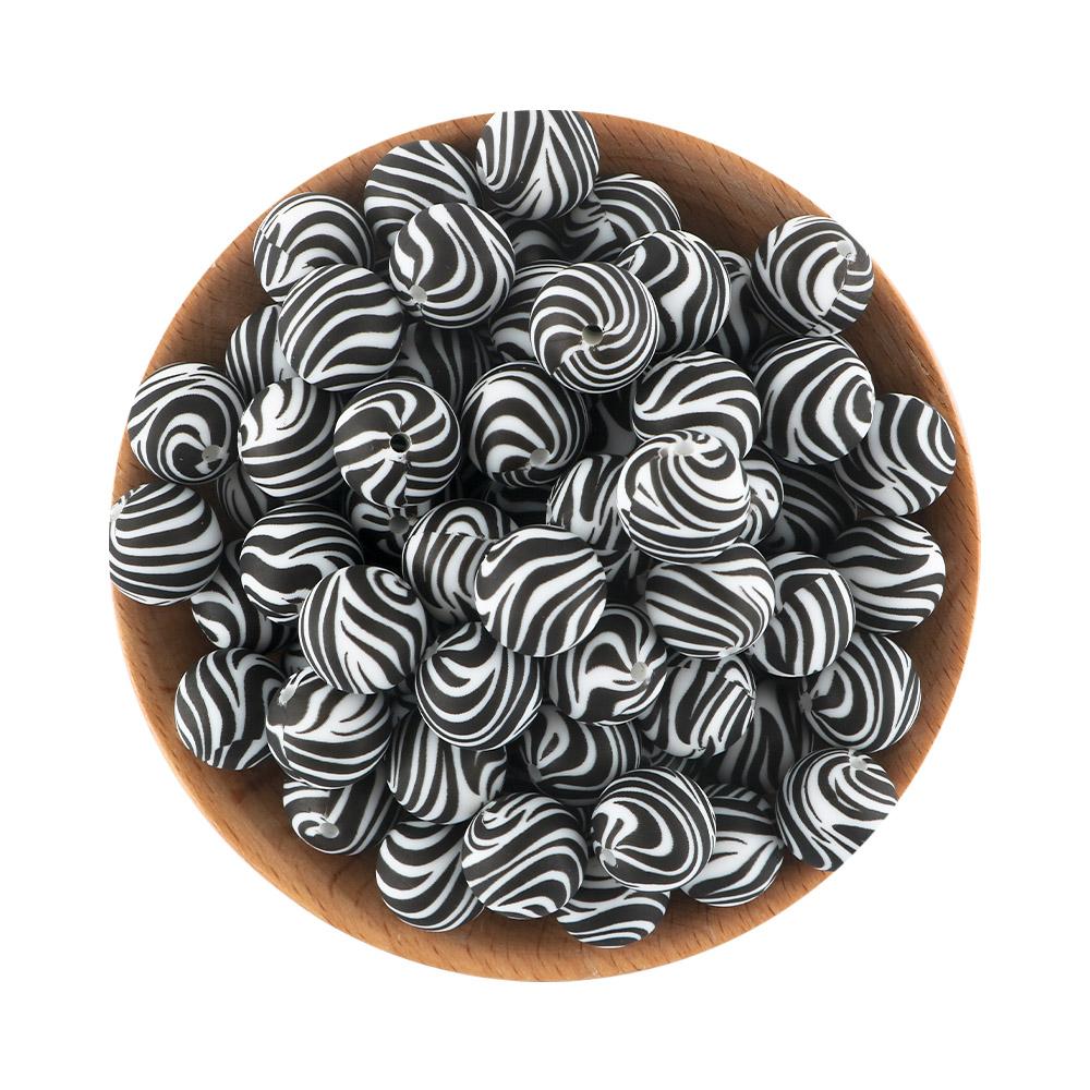 15MM Leopard Silicone Printed Beads 20pcs For Making DIY Jewelry Accessories Bracelet Necklace Making