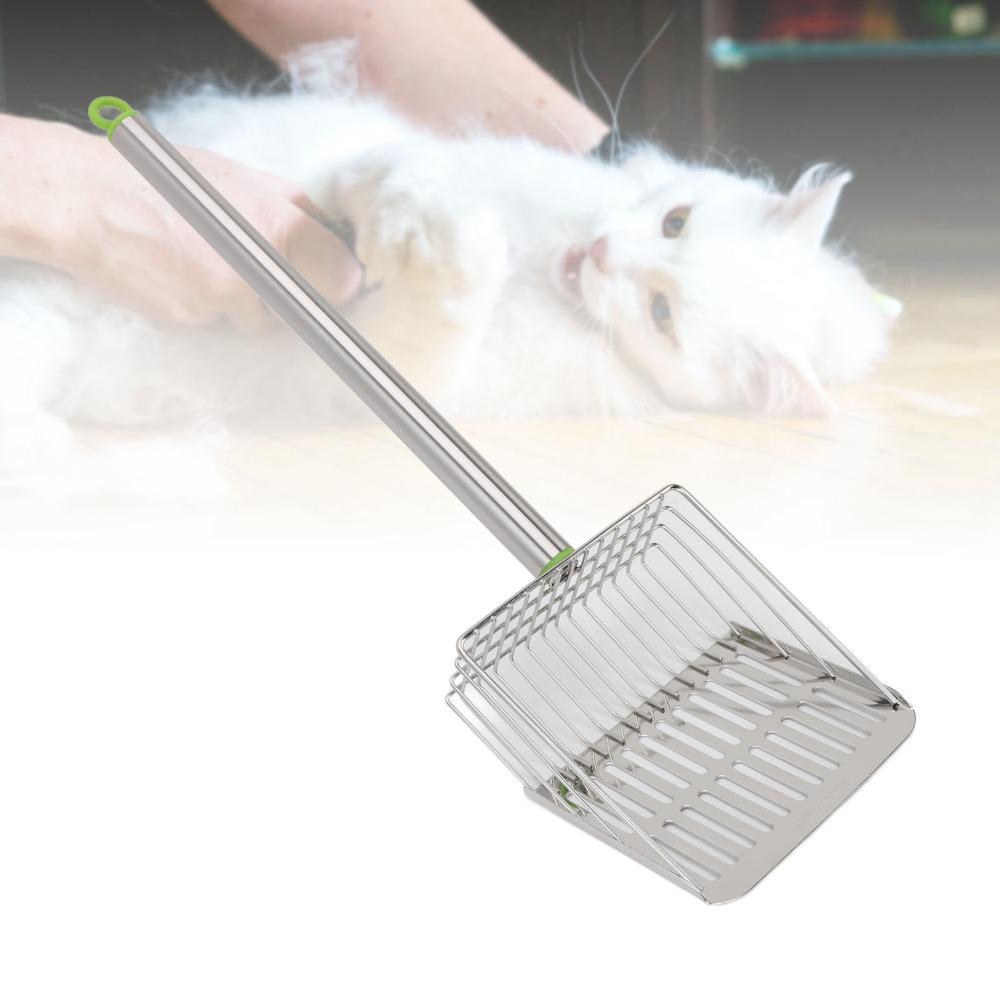 Stainless Steel Chicken Poop Scooper Long Handle Litter Scoop Slat Scoop for Chicken Pet Cat