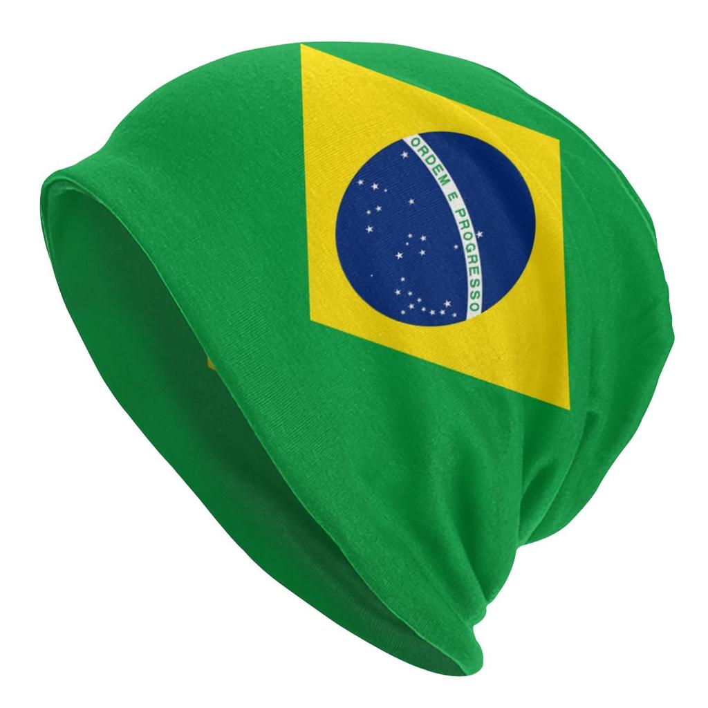 Coole Winter warme Damen Unisex Strickmützen Unisex Erwachsene brasilianische Flagge Skullies Beanies Caps Brasilien Motorhaube Hüte