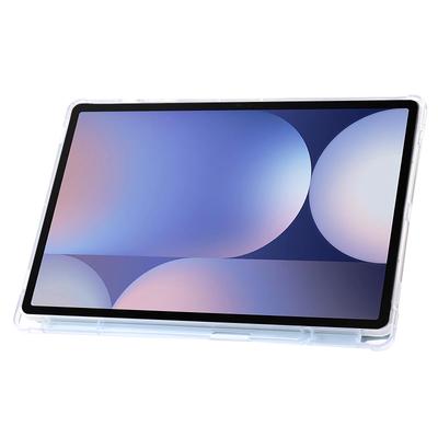 For Samsung Galaxy Tab S10+ Case PU Leather Origami Stand Clear Tablet Cover