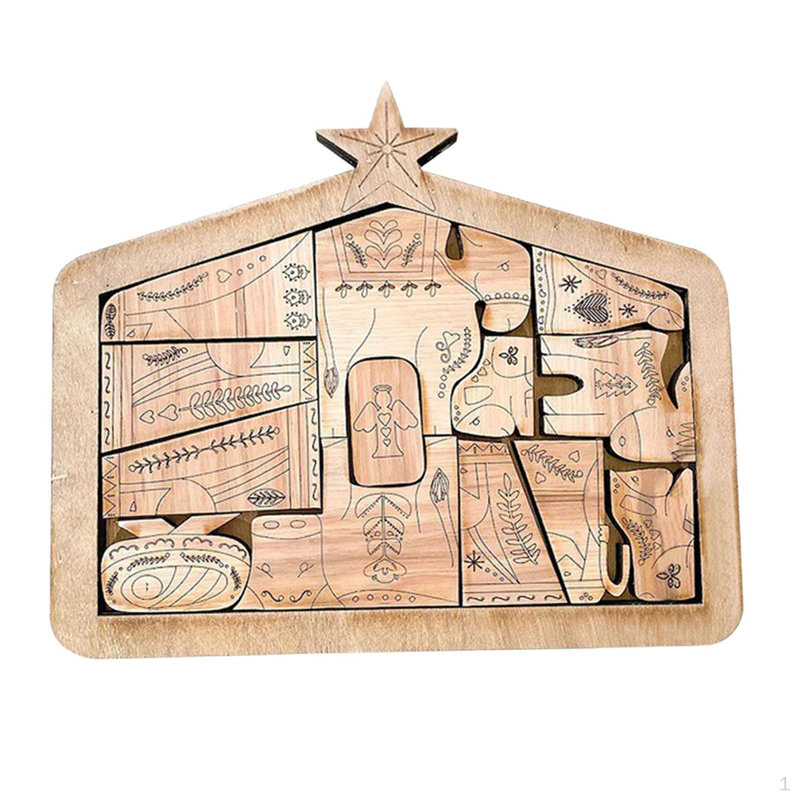 

Wooden Art Puzzles Jigsaw for Kids Table Decor Decoration Gifts