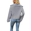 Women's Color Long Sleeve Zip-Up Sweatshirt with Collar for Casual Daily Wear