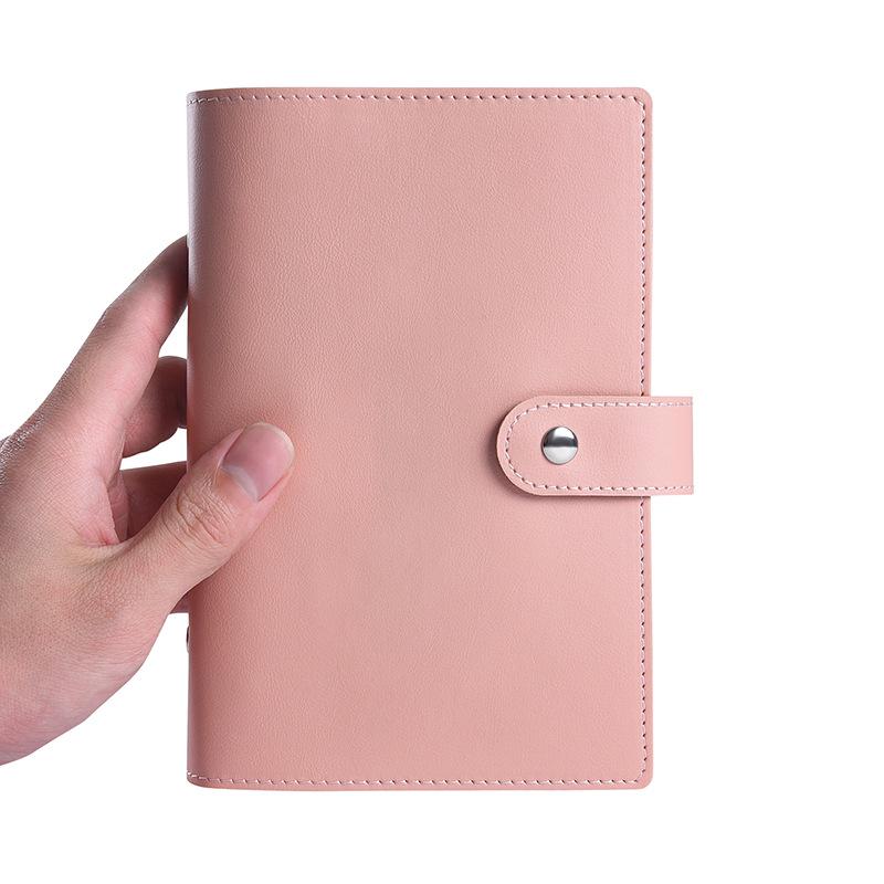 

Leather Softcover Loose-Leaf Notebook with Snap Button - A5/A6 Diary & Journal