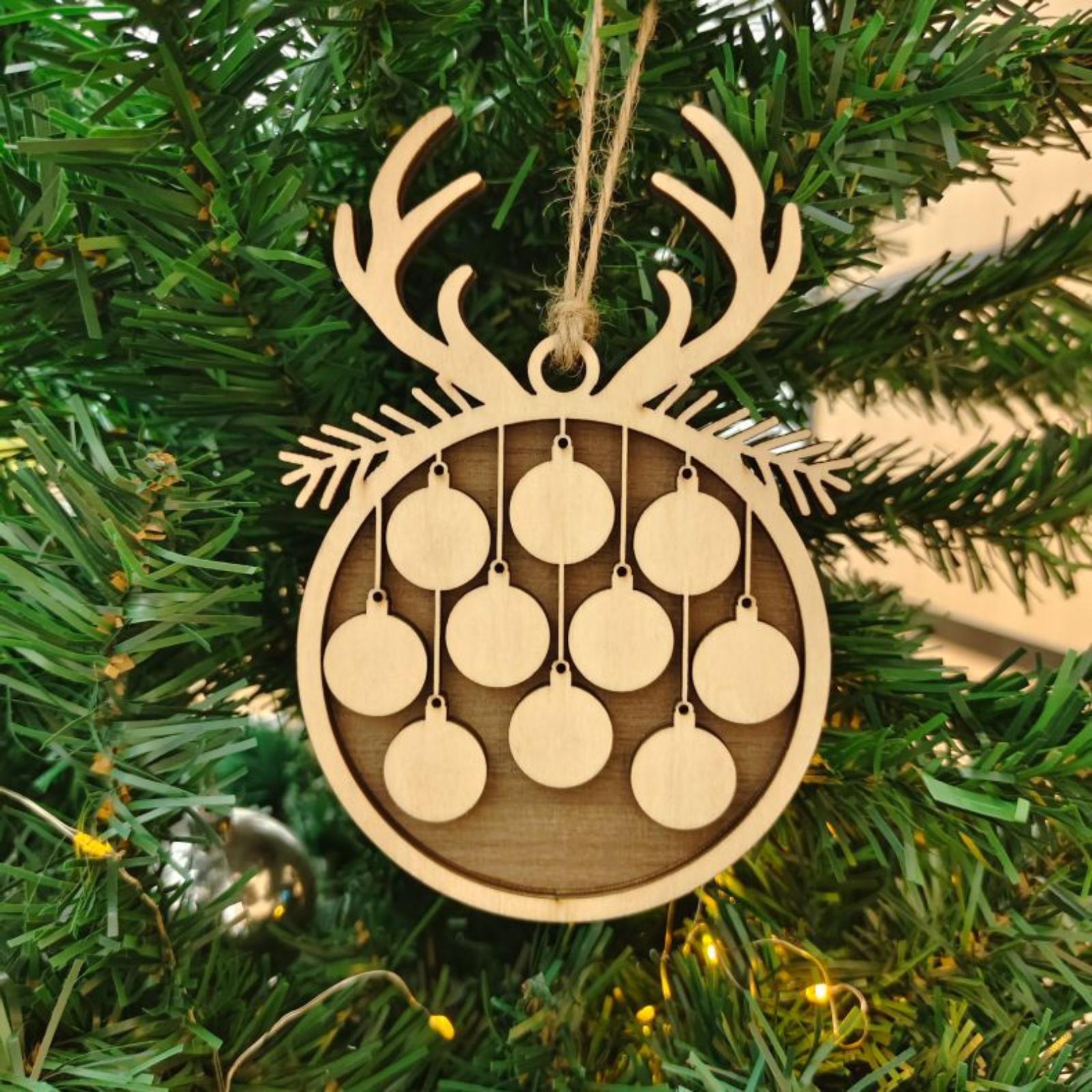 

Christmas ReindeerWooden Tag Bow Christmas Tree Decoration One Size