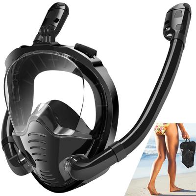Doppelrohr-Vollgesichts-Schnorchelmaske, neuer Atemmodus, 180°-Panorama-Antibeschlag-Tauchmaske, Dry-Top-System für Erwachsene und Jugendliche