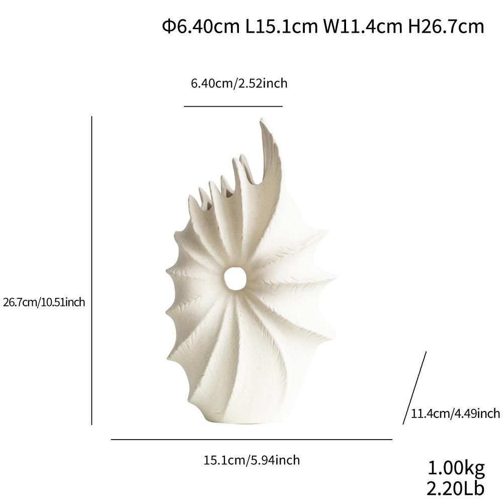 Creative Geometric Water Chestnut Flower Arrangement Simple Ceramic Vase Home Soft Decoration Ornament Crafts