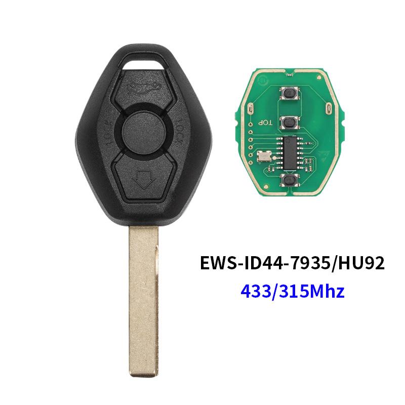 WKRA1 ID44Chip Remote Car Key EWS System Keyless 315/433MHz Compatible with for BMW E46 X3 E38 E39 Z4 X X5 Z3 Z with Battery Car Key