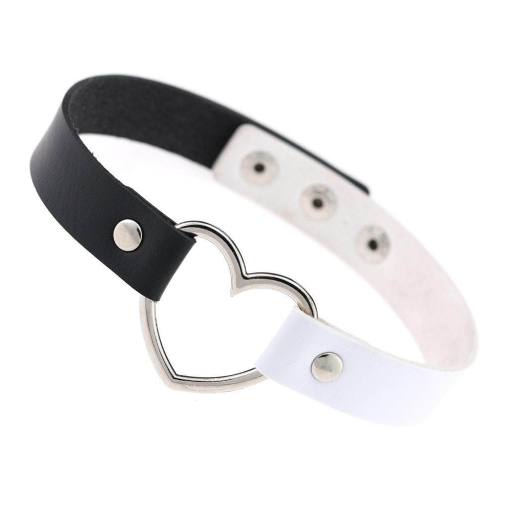 Buntes Halsband Japanischer Stil Halloween Damen Accessoire Leder Choker Kette Halsband Verstellbar Funkelnder Herz Choker