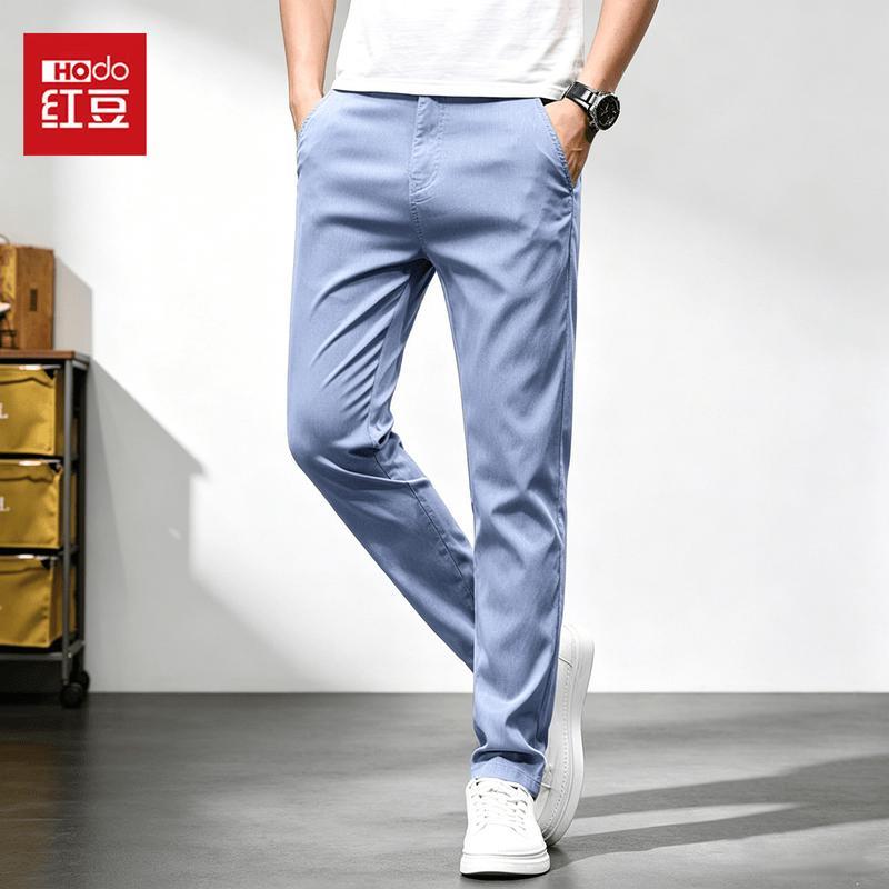 Hodo Men s 70% Tencel Lightweight Straight-Leg Casual Trousers 28 синий