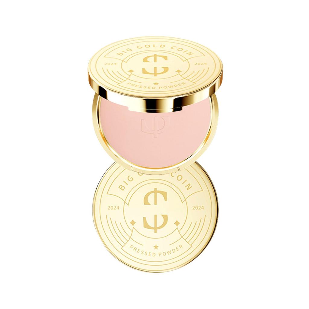 Velvet Big Gold Coin Powder For Makeup Touch-up, Long-lasting Makeup Touch-up Without Sticking Powder, Three-in-one Makeup Powder
