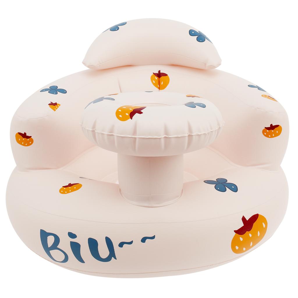 Inflatable Baby Seat Breathable Inflatable Baby Chair Portable Blow Up Infant Chair Safe Infant Floor Seat for Baby 3-24 Months