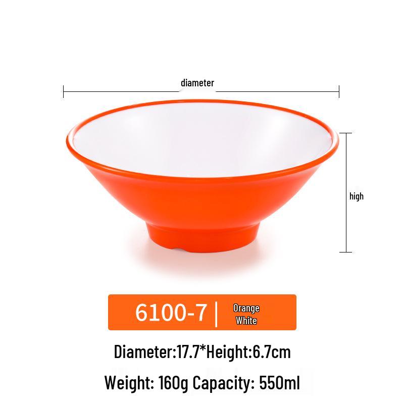 Große Melamin-Ramen-Schüssel für Nudelläden - Konische Luosifen, Mala Tang, Suppen- & Reispudding-Schüssel