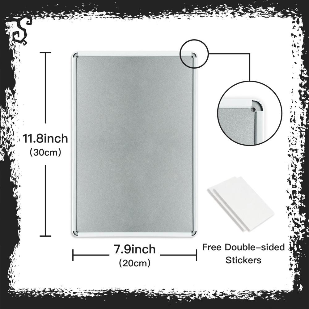 1pc Putuo Decor Vintage Halloween Metal Tin Sign - Spooky Gothic "Spirits Welcome Trespassers Beware" Wall Decor with Dark Backg