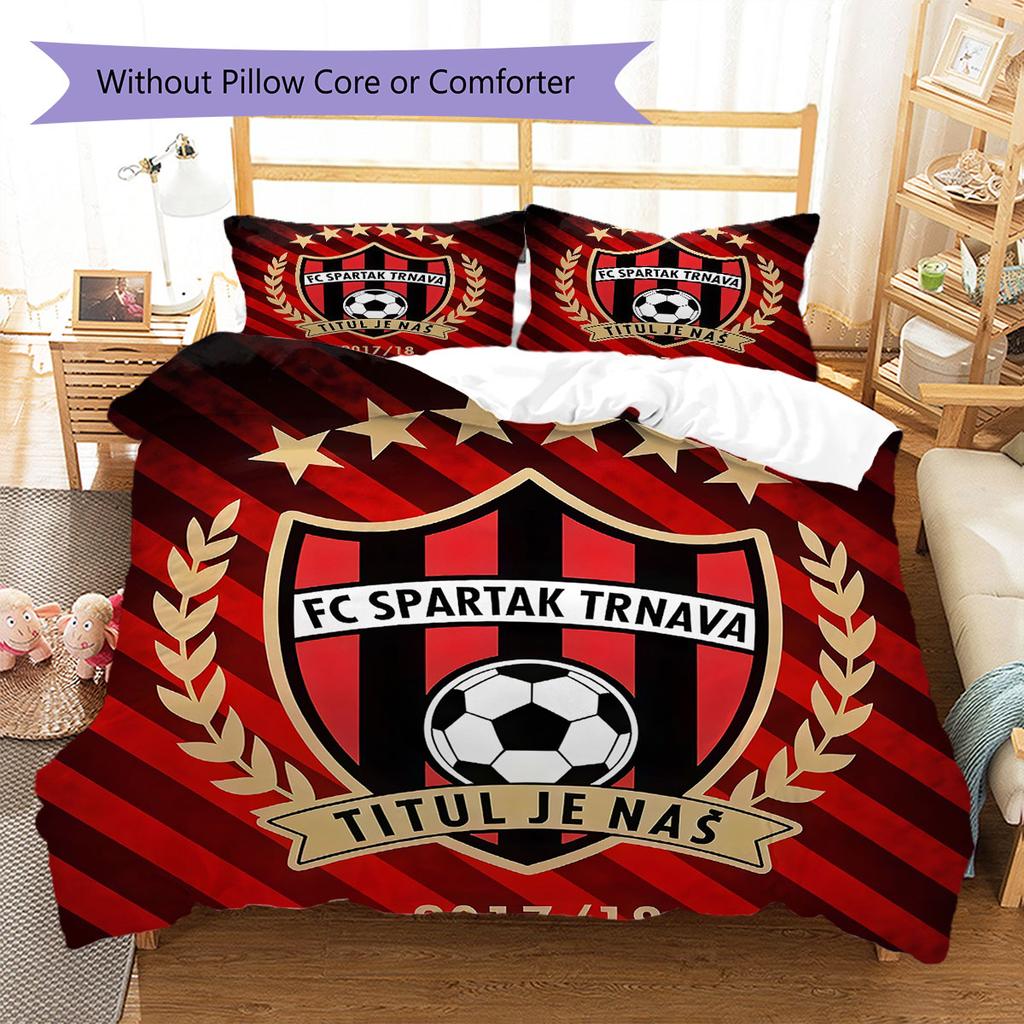 FC Spartak Trnava Pattern Bedding,Quilt Set Quilt Cover Pillowcase Home Birthday Gift(1 * duvet cover + 2 * pillowcase, without core)